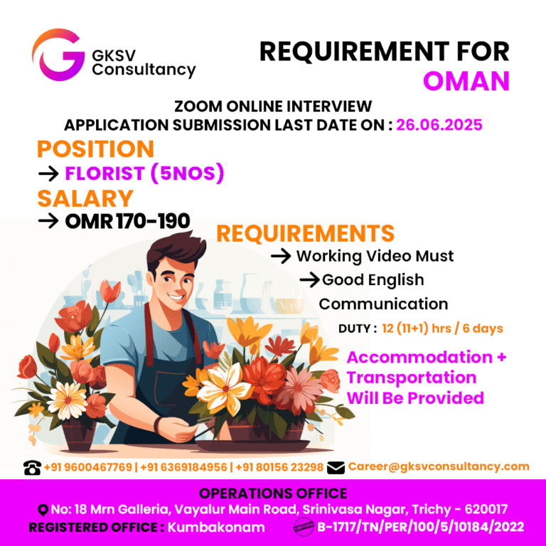 Urgent Hiring for Oman
