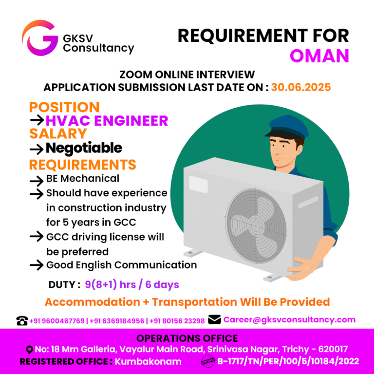 Urgent Hiring for Oman