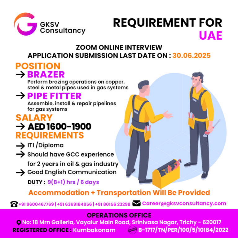 Urgent Hiring for UAE