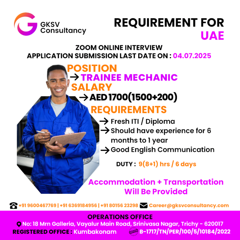 Urgent Hiring for UAE