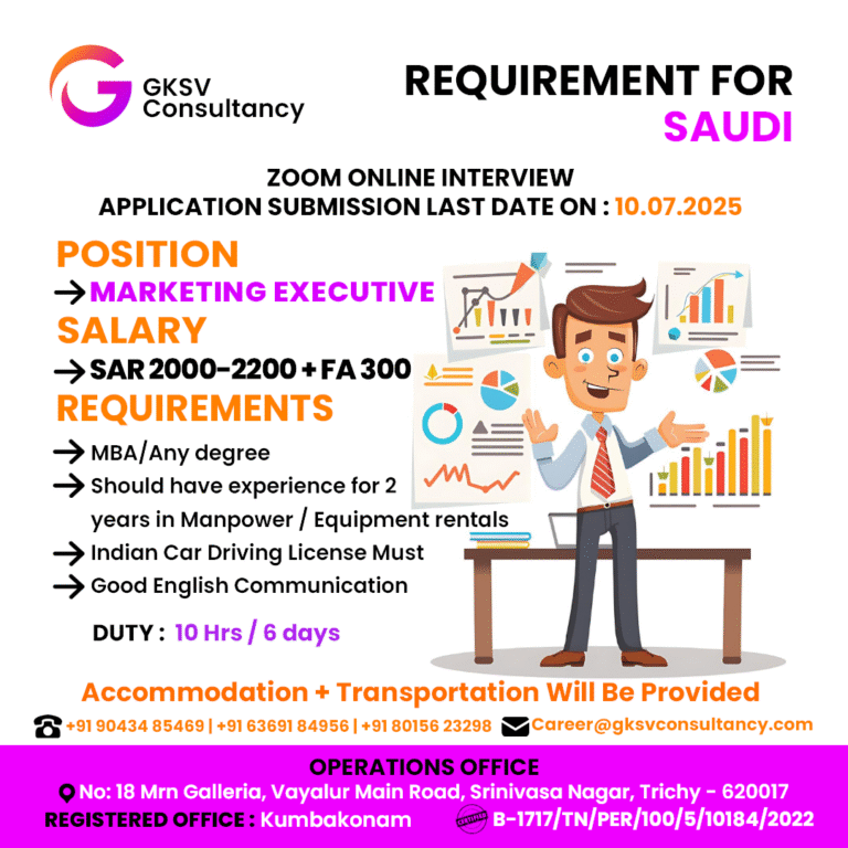 Urgent Hiring for saudi arabia