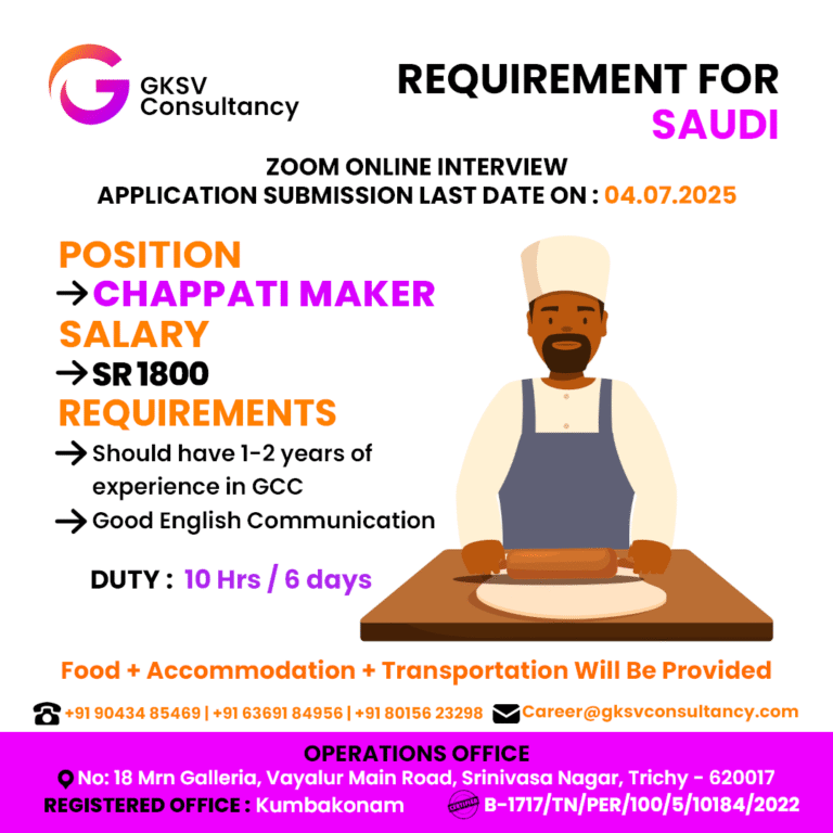 Urgent Hiring for saudi arabia