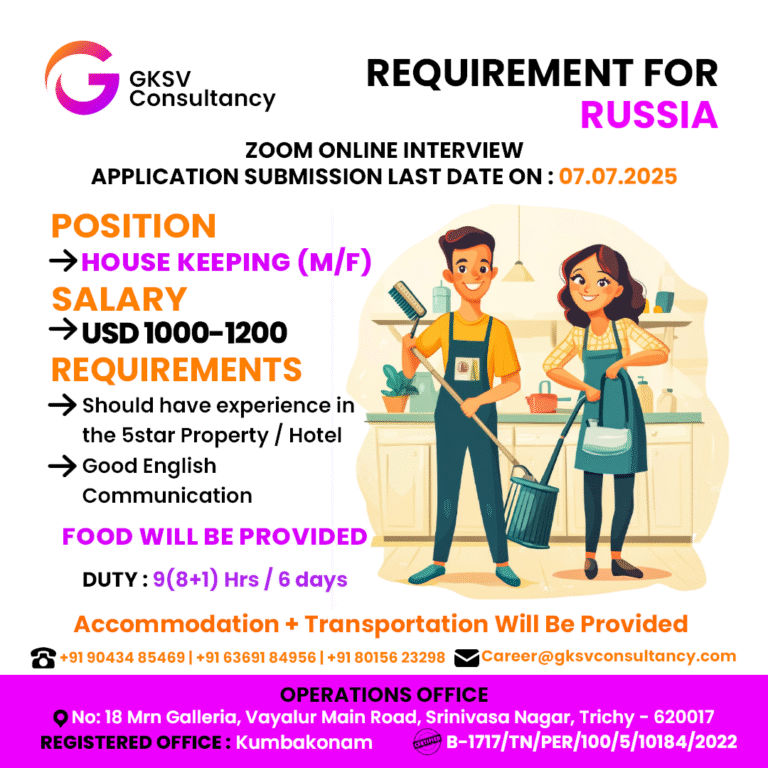Urgent Hiring for Russia