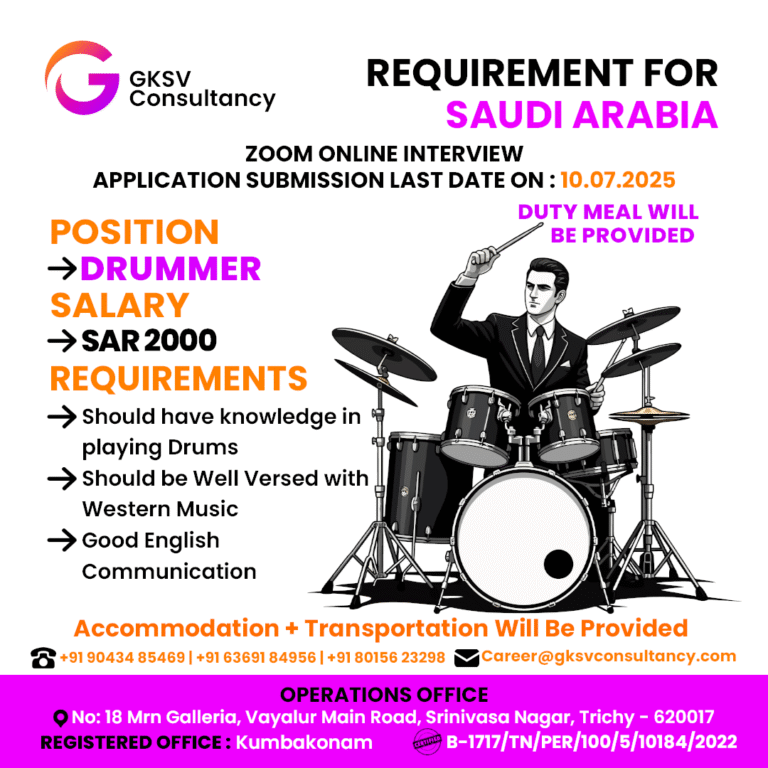 Urgent Hiring for saudi arabia