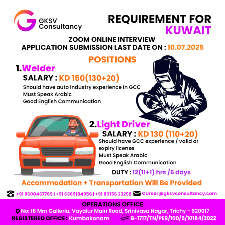 Urgent Hiring for Kuwait