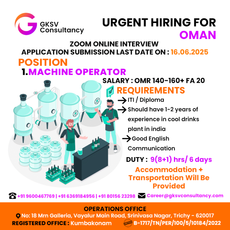 Urgent Hiring for Oman
