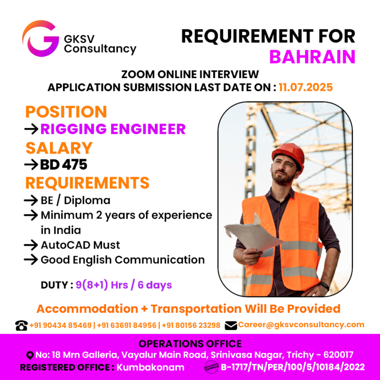 Urgent Hiring for Bahrain