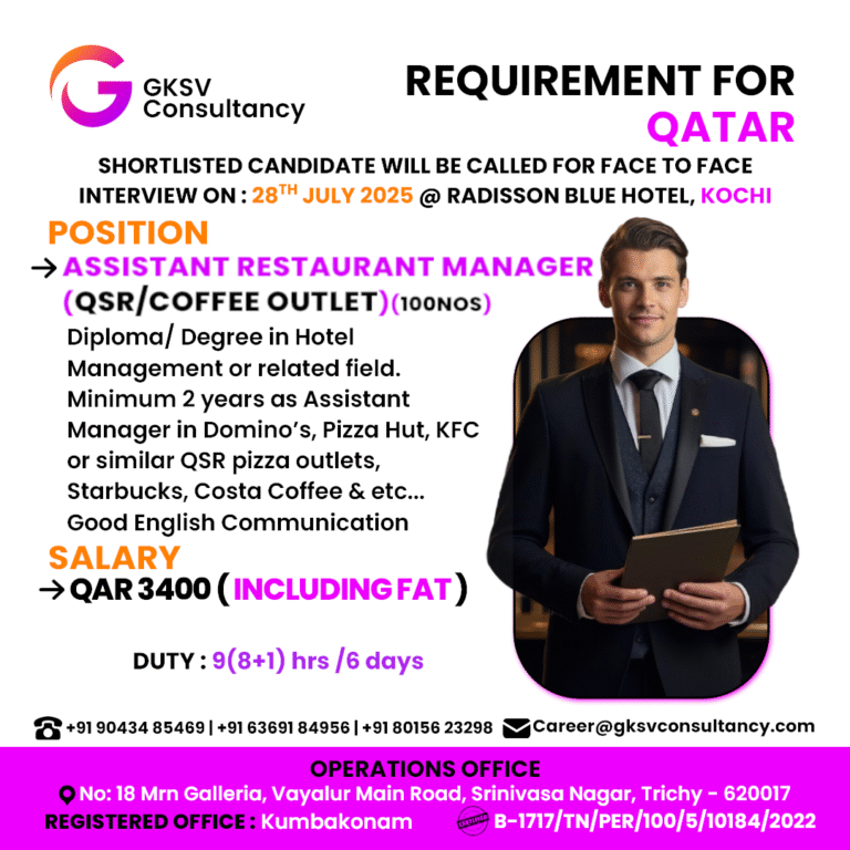 Urgent Hiring for Qatar