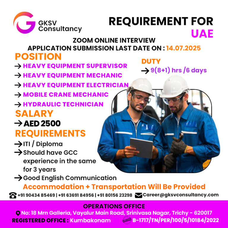 Urgent Hiring for UAE