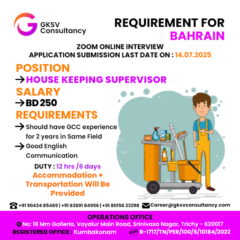 Urgent Hiring for Bahrain