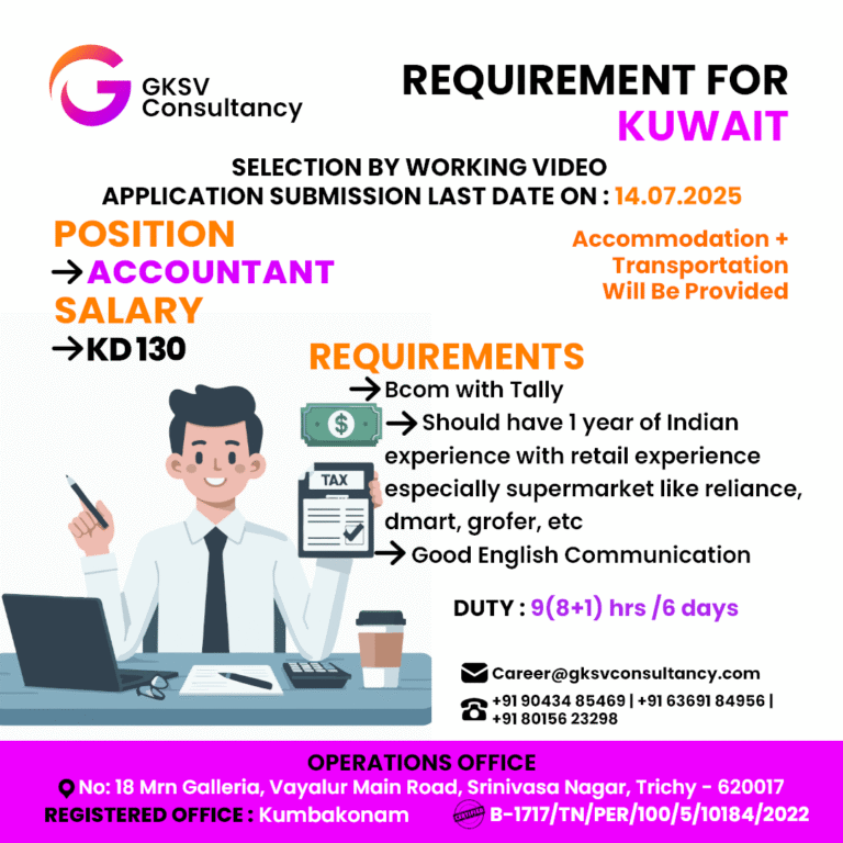 Urgent Hiring for Kuwait