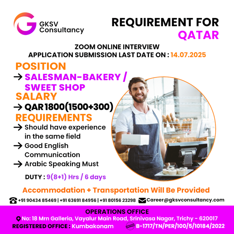 Urgent Hiring for Qatar