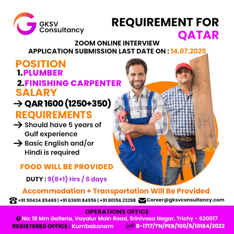 Urgent Hiring for Qatar