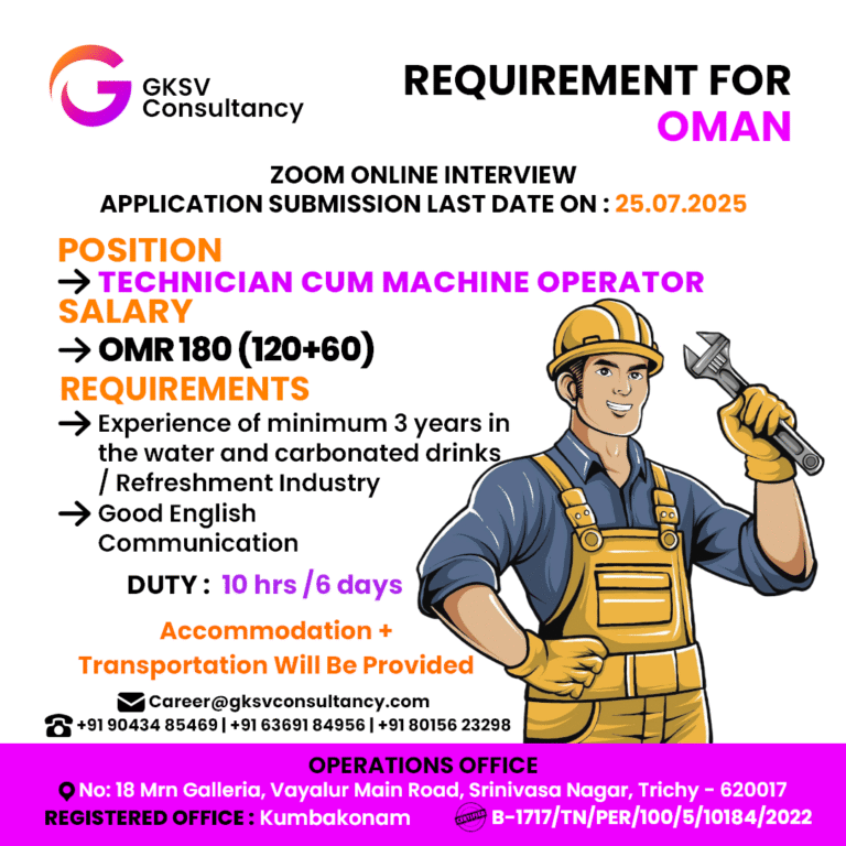 Urgent Hiring for Oman