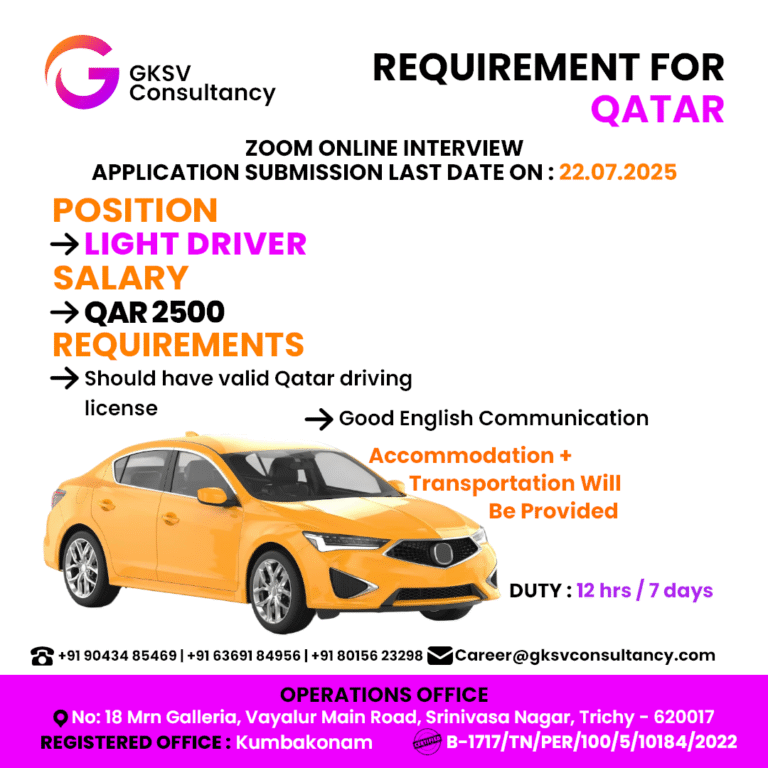 Urgent Hiring for Qatar