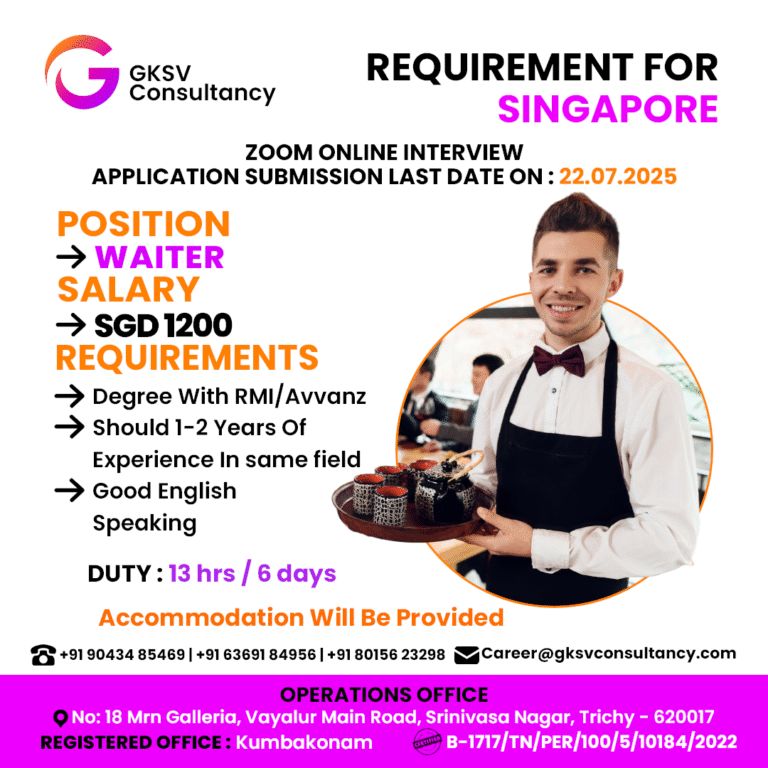 Urgent Hiring for Singapore