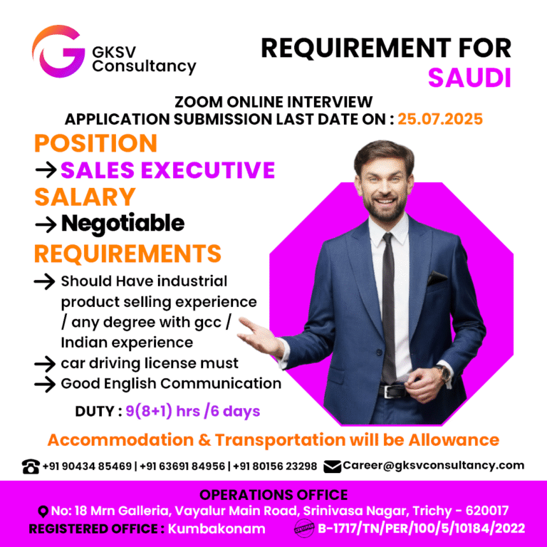 Urgent Hiring for saudi arabia