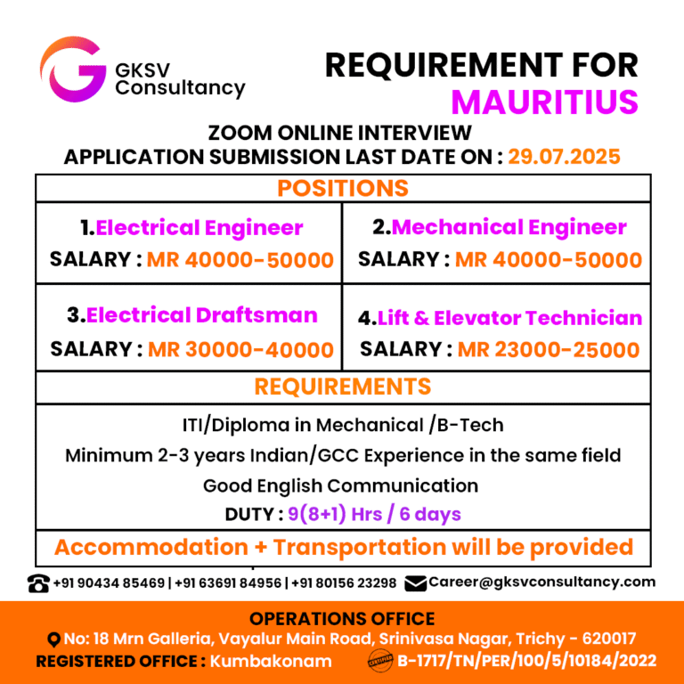 Urgent Hiring for Mauritius