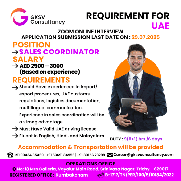 Urgent Hiring for UAE