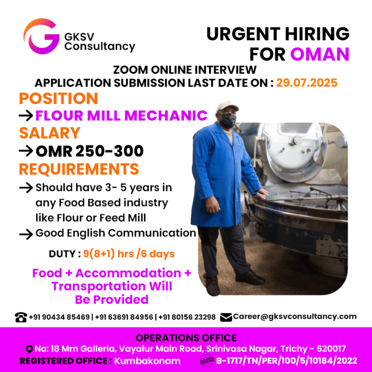 Urgent Hiring for Oman