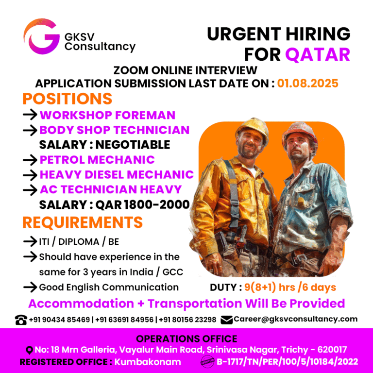 Urgent Hiring for Qatar