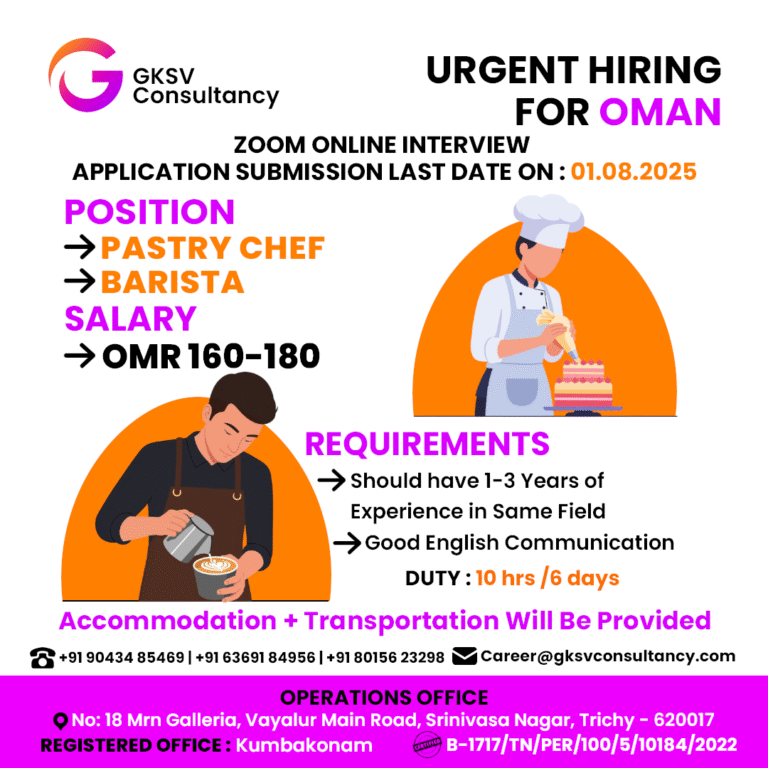 Urgent Hiring for Oman