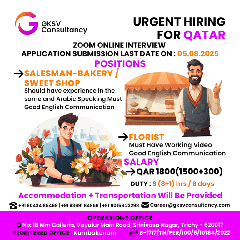 Urgent Hiring for Qatar