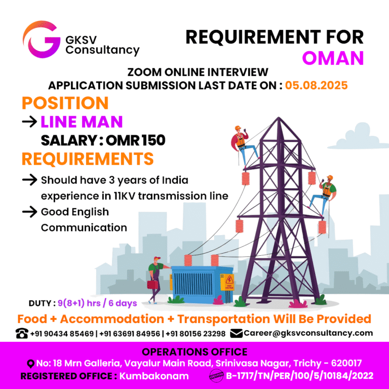 Urgent Hiring for Oman