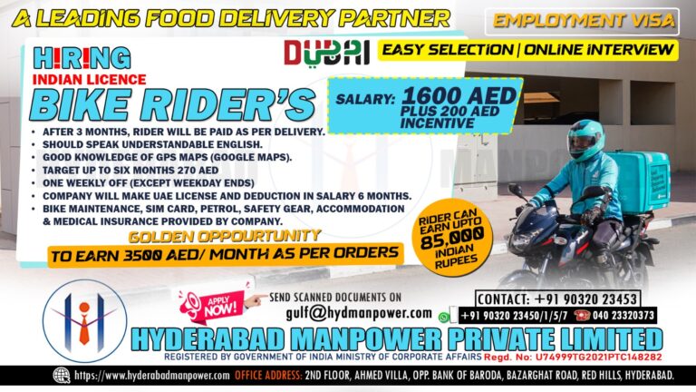 Urgent Hiring for A Leading Food Delivering Partner Company - UAE 5 Urgent Hiring for A Leading Food Delivering Partner Company – UAE