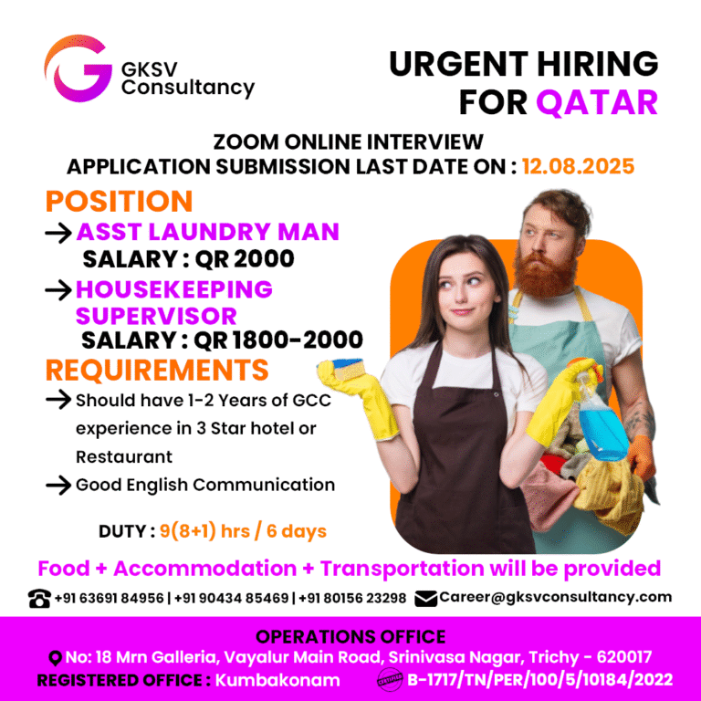 Urgent Hiring for Qatar