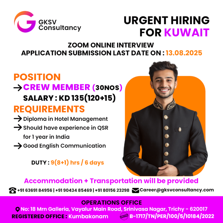 Urgent Hiring for Kuwait