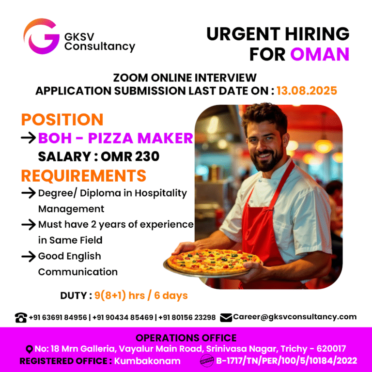 Urgent Hiring for Oman