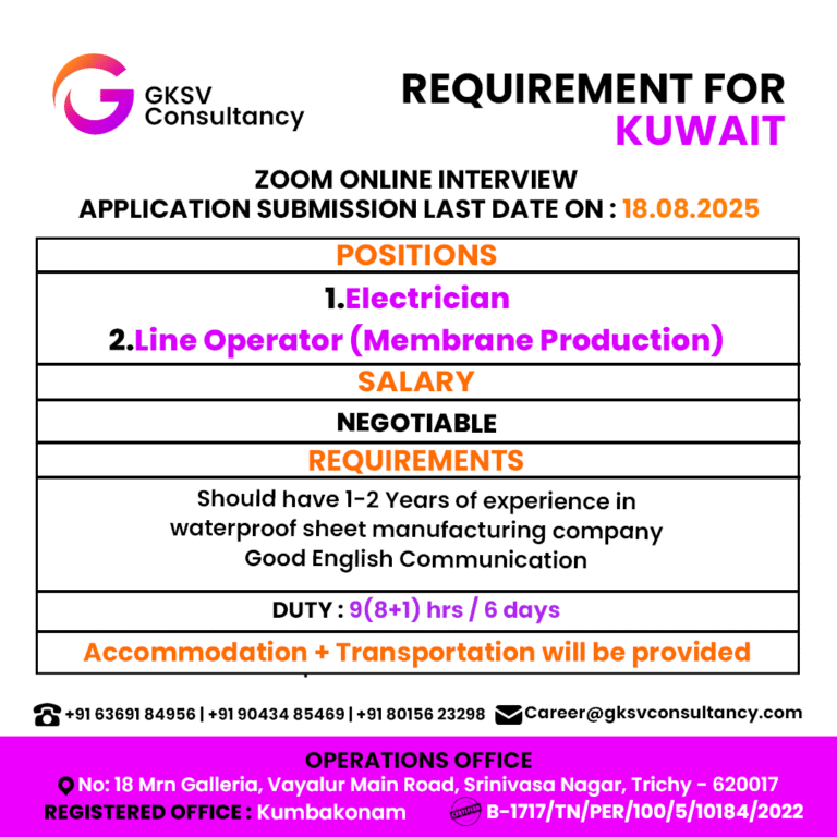 Urgent Hiring for Kuwait