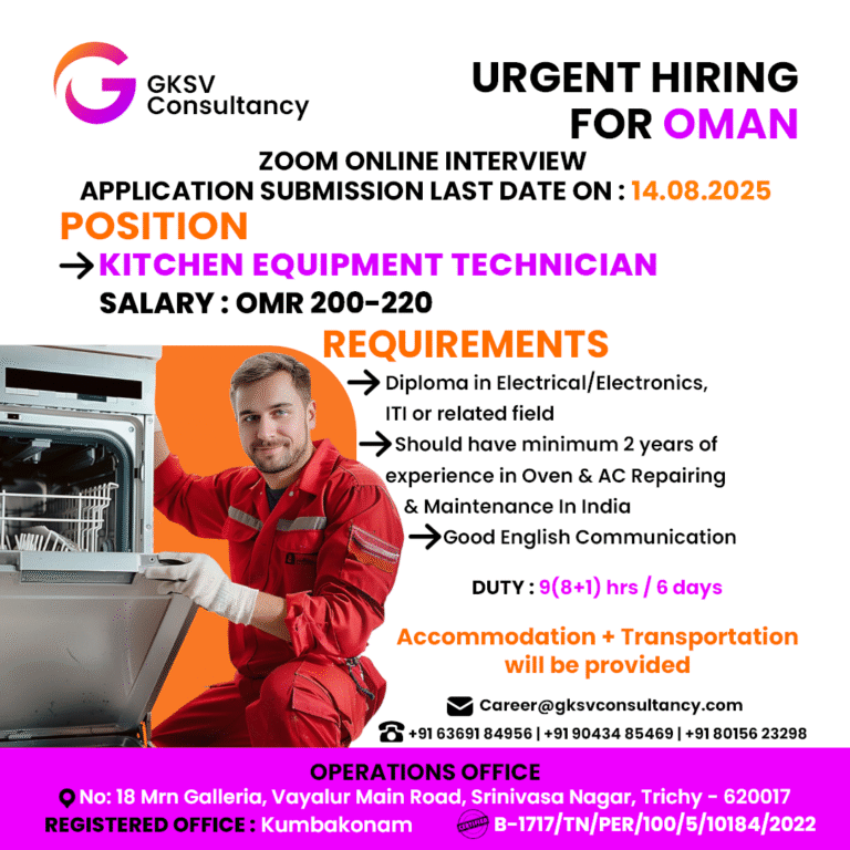 Urgent Hiring for Oman