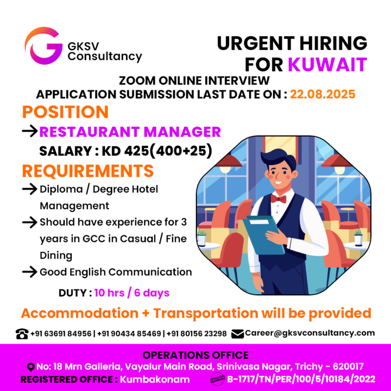 Urgent Hiring for Kuwait