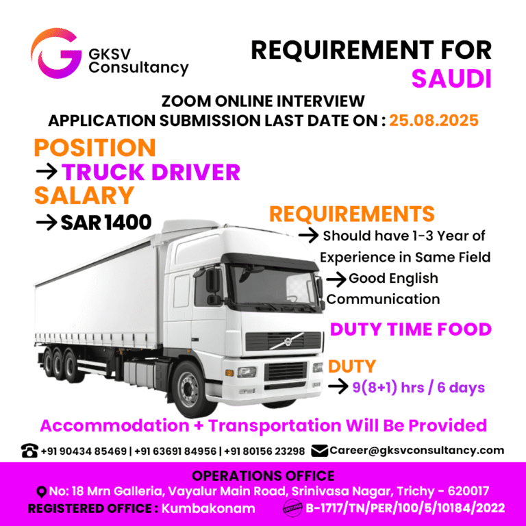 Urgent Hiring for saudi arabia