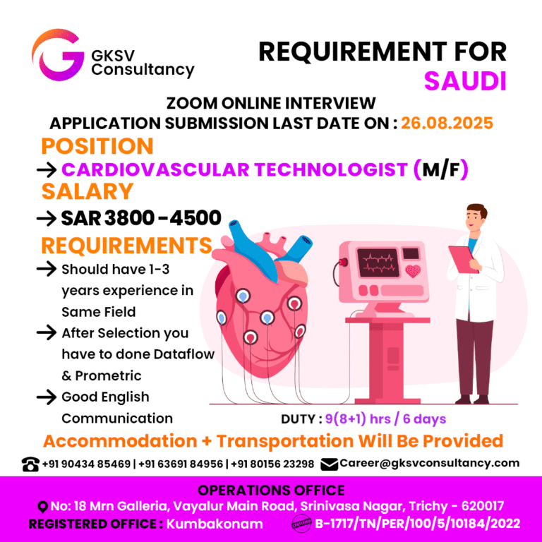 Urgent Hiring for saudi arabia