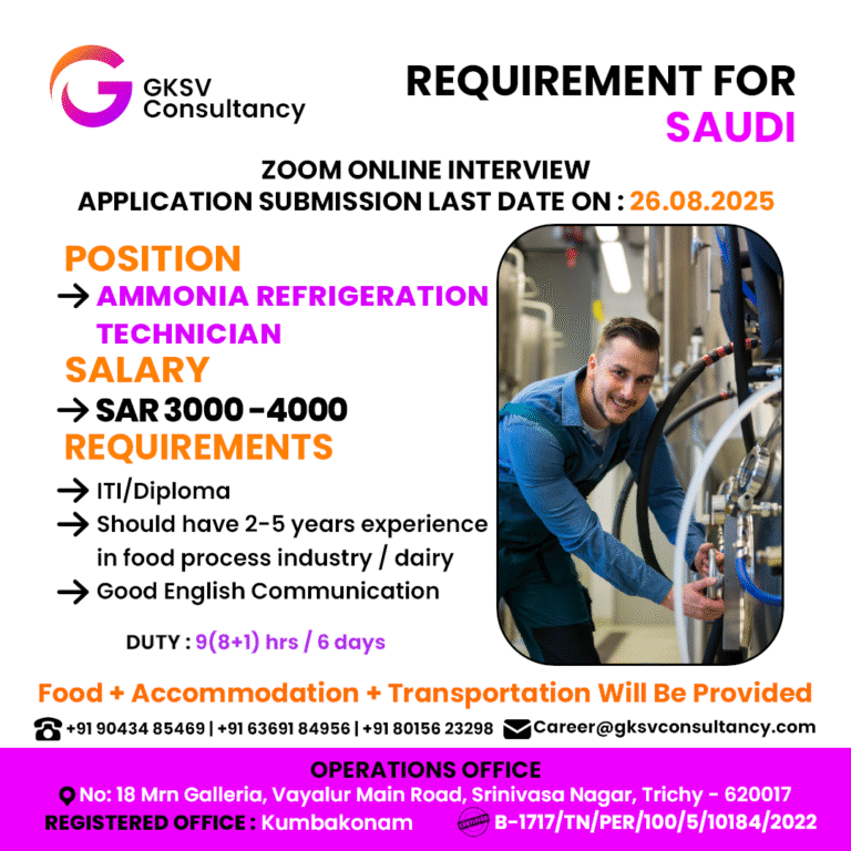 Urgent Hiring for saudi arabia