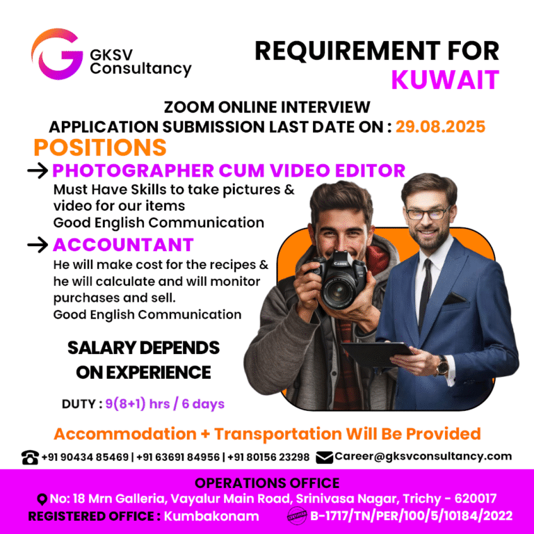 Urgent Hiring for Kuwait