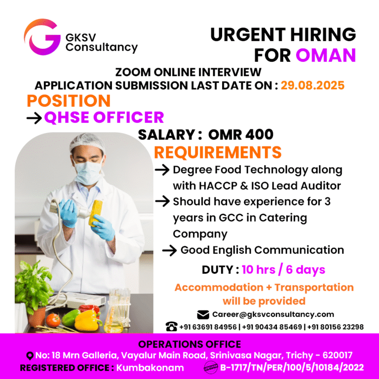 Urgent Hiring for Oman