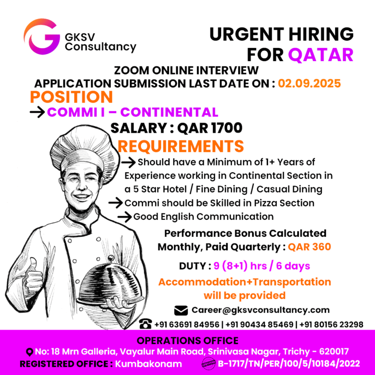 Urgent Hiring for Qatar