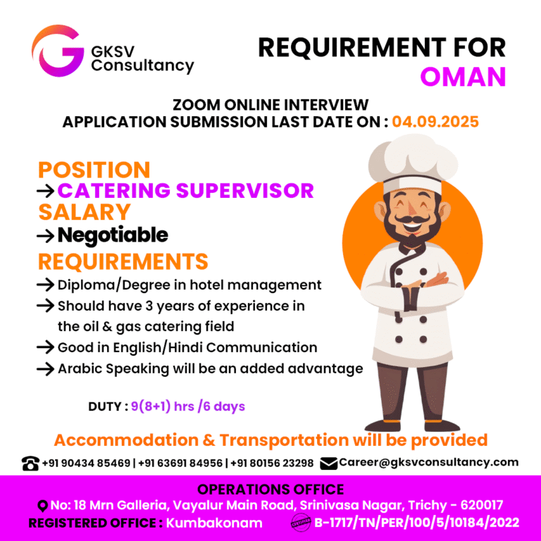 Urgent Hiring for Oman