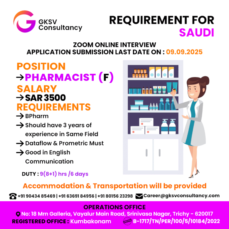 Urgent Hiring for saudi arabia