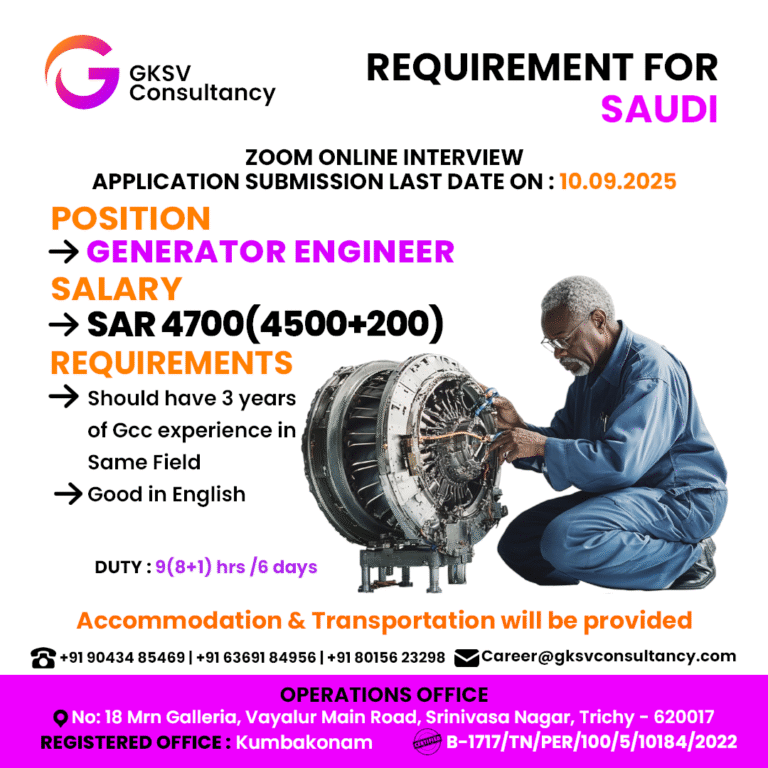 Urgent Hiring for saudi arabia