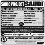 SABIC PROJECT | DIRECT CLIENT INTERVIEW @ TRICHY