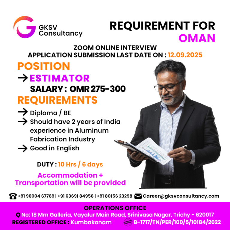 Urgent Hiring for Oman