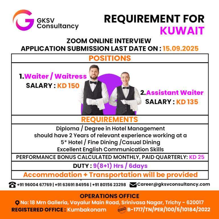 Urgent Hiring for Kuwait