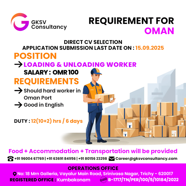 Urgent Hiring for Oman