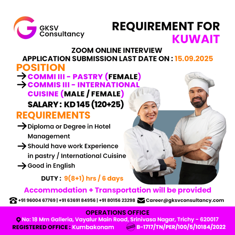 Urgent Hiring for Kuwait