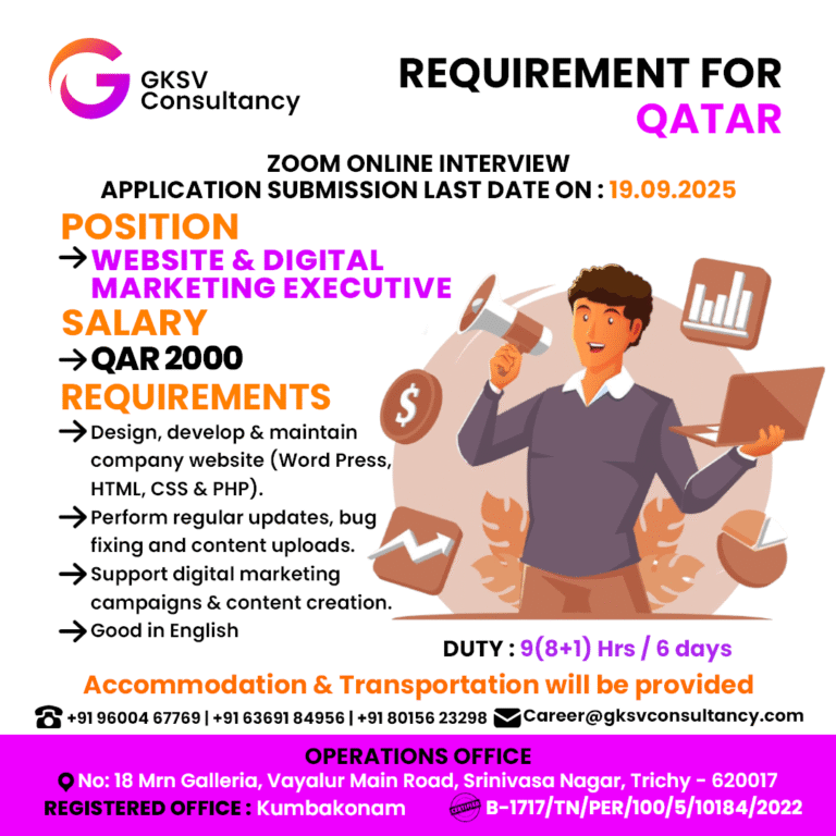 Urgent Hiring for Qatar